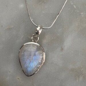 Sherry Wolf sterling silver necklace-Drop pendant